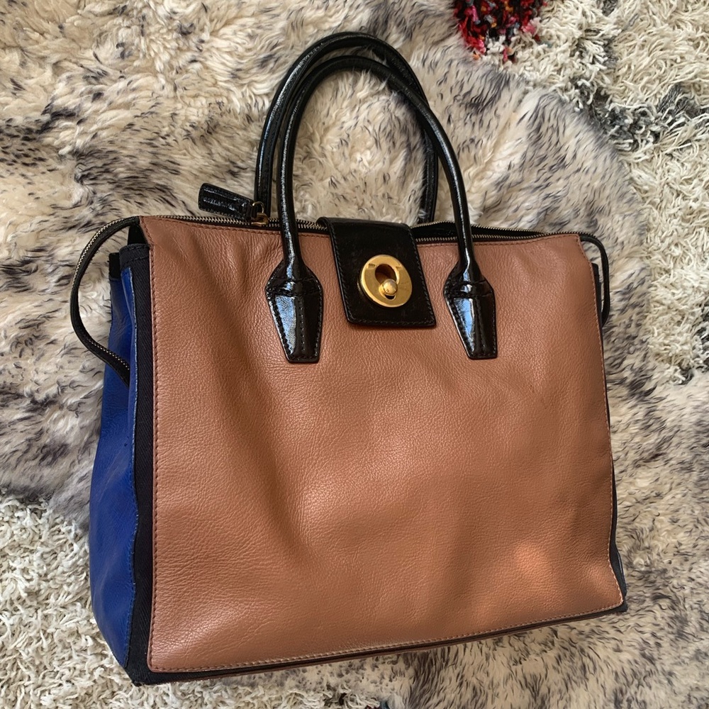 💫✨authentic YSL color block leather handbag